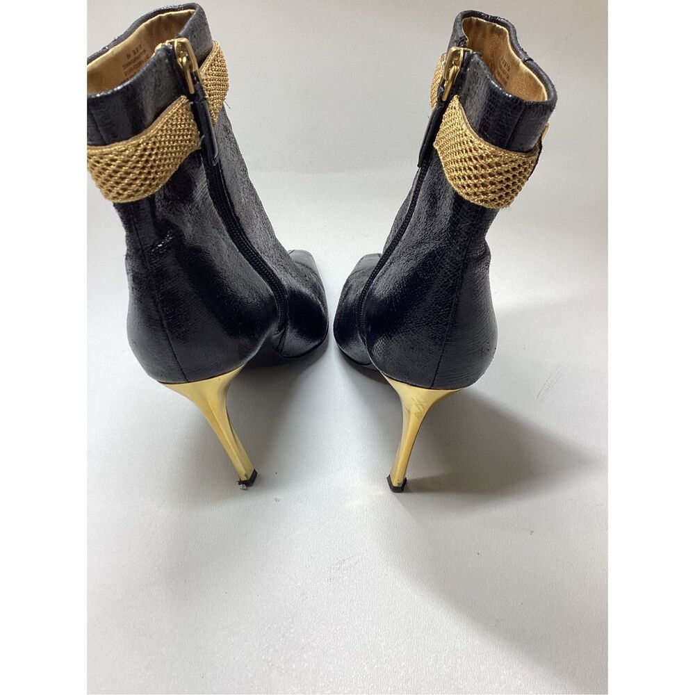 Donna‎ karan Sylvia Black & Gold stiletto  Bootie - Picture 7 of 17